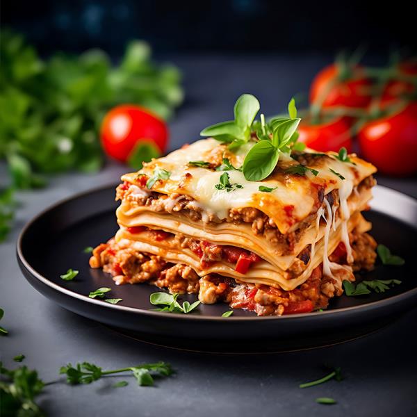 لازانیای سفید با مرغ و قارچ (سس بشامل)